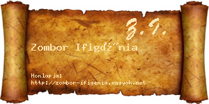Zombor Ifigénia névjegykártya